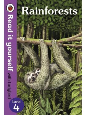 Rainforests Ladybird Readers Level 4 книга за деца с илюстрация на ленивец в тропическа гора